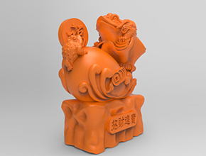 金蟾立體擺件模型精雕圖紙_五軸雕刻機(jī)廠家