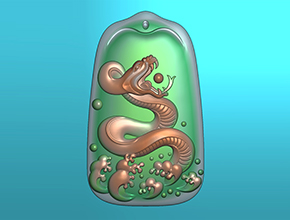 生肖蛇玉石掛件電腦精雕圖紙_五軸雕刻機廠家