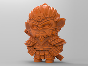 Q版齊天大圣擺件電腦精雕圖紙_五軸雕刻機廠家