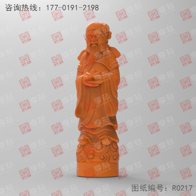 財(cái)神木雕工藝品電腦精雕圖紙_五軸雕刻機(jī)廠家
