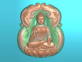 玉石佛牌精雕圖紙電腦雕刻圖_五軸雕刻機(jī)廠家