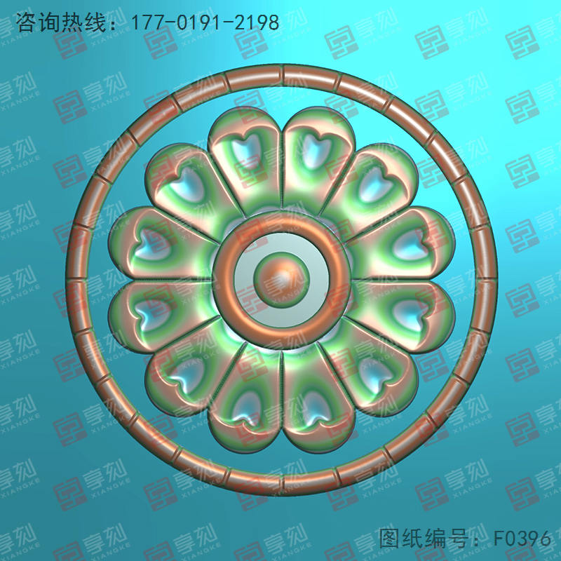 玉佩花圈電腦精雕圖紙_五軸雕刻機廠家