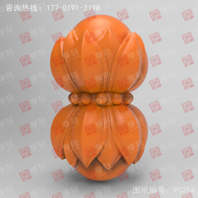 蓮花手串飾品圓雕精雕圖紙_五軸雕刻機廠家