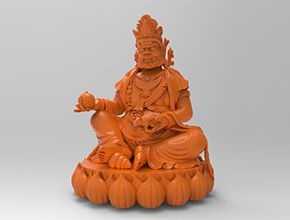 黃財(cái)神立體擺件精雕圖紙_五軸雕刻機(jī)廠家