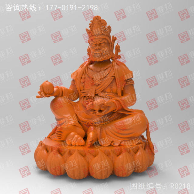 黃財(cái)神立體擺件精雕圖紙_五軸雕刻機(jī)廠家