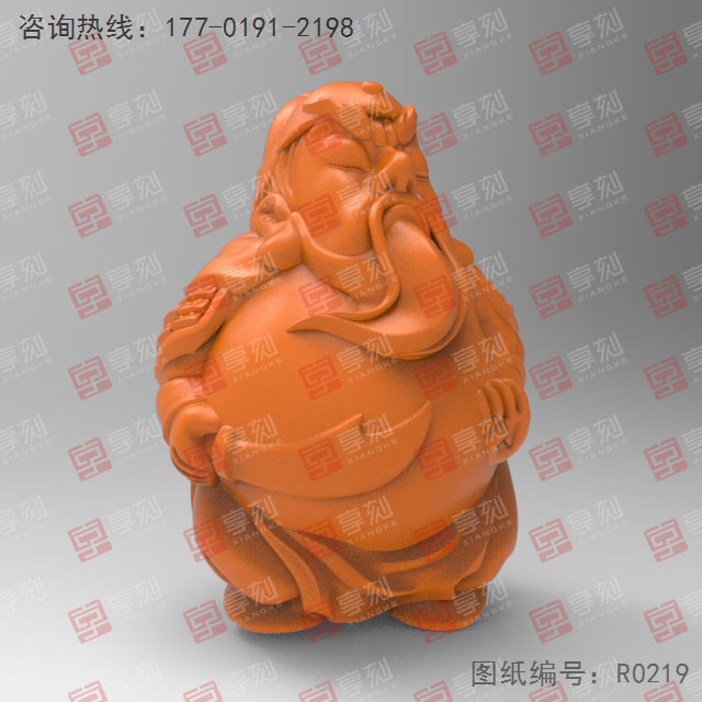 Q版關(guān)公擺件立體模型圖紙_五軸雕刻機(jī)廠家
