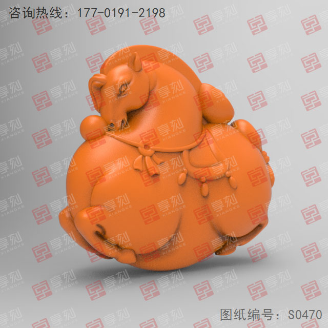 馬上來(lái)財(cái)玉石吊墜模型圖紙_五軸雕刻機(jī)廠家