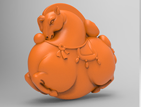 馬上來財玉石吊墜模型圖紙_五軸雕刻機廠家