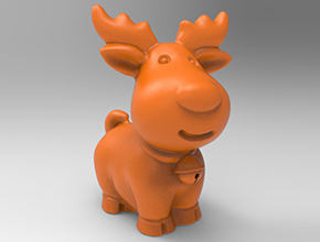 圣誕小鹿擺件立體模型雕刻圖_五軸雕刻機廠家