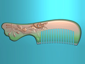 山茶花梳子電腦精雕圖紙_五軸雕刻機廠家