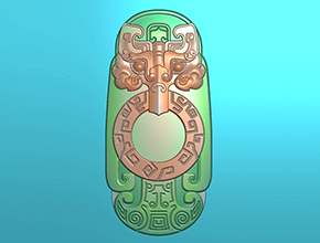 仿古獸吊墜玉石電腦精雕圖紙_五軸雕刻機廠家