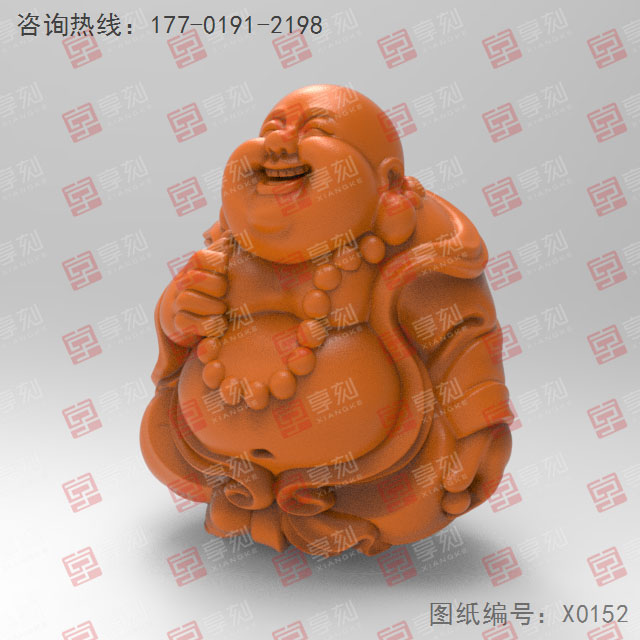 彌勒佛立體電腦雕刻精雕圖_五軸雕刻機(jī)廠家