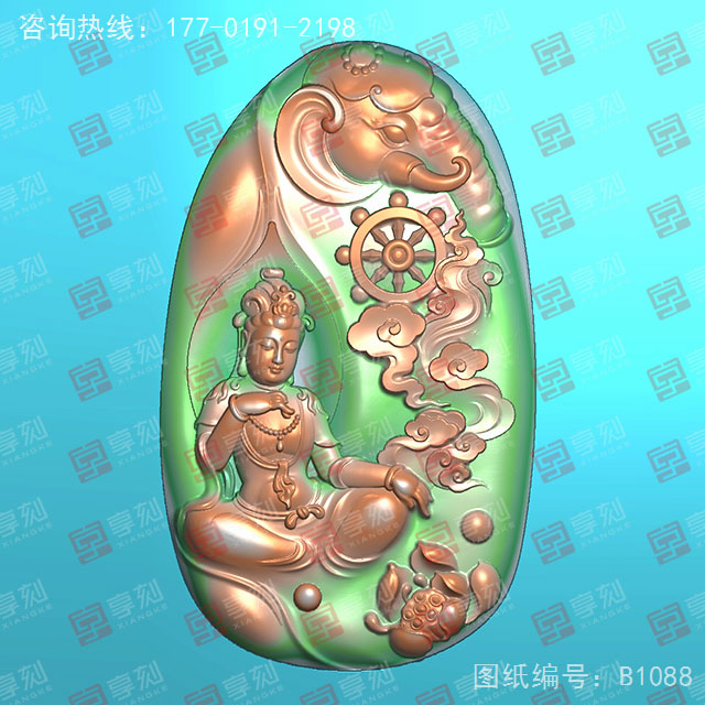 觀音玉石木雕玉器電腦精雕模型圖_五軸雕刻機(jī)廠家