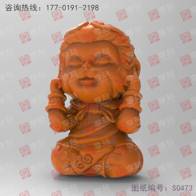 四不猴小擺件不聽猴電腦精雕圖_五軸雕刻機(jī)廠家