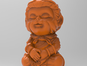 四不猴小擺件不想猴電腦精雕圖_五軸雕刻機(jī)廠家