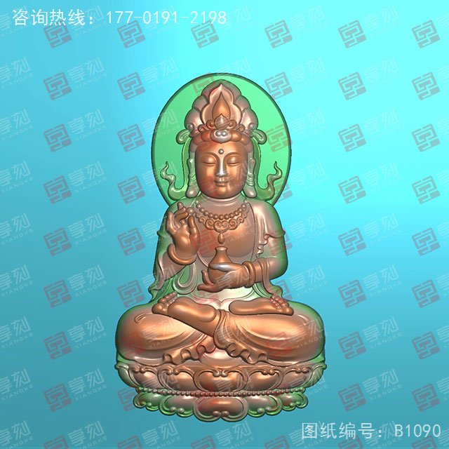 正裝觀音玉石玉器電腦精雕圖紙_五軸雕刻機(jī)廠家