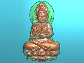 正裝觀音玉石玉器電腦精雕圖紙_五軸雕刻機(jī)廠家