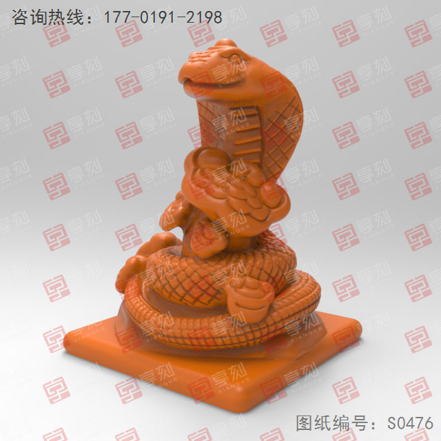 生肖蛇立體擺件玉石電腦精雕圖紙_五軸雕刻機(jī)廠家