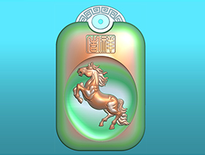 十二生肖馬回紋掛件電腦精雕圖_享刻玉石雕刻機(jī)