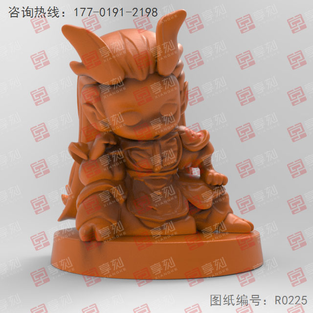 Q版敖光立體擺件3d打印模型STL 享刻五軸雕刻機