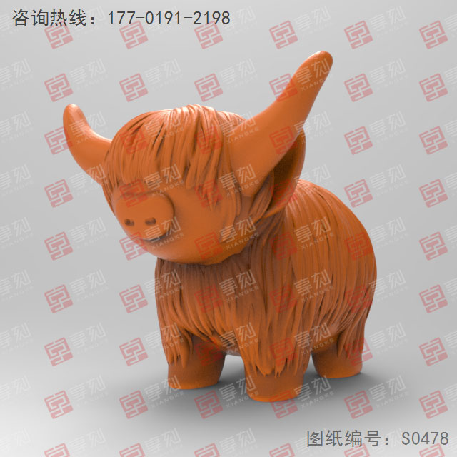 牦牛立體擺件玉石電腦精雕圖_享刻五軸雕刻機