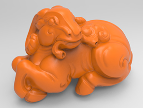 山羊立體擺件玉石電腦精雕圖_享刻五軸雕刻機(jī)