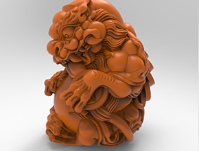 五帝錢貔貅立體擺件玉石電腦精雕圖_享刻五軸雕