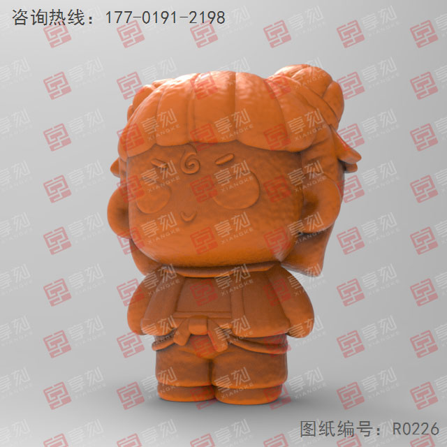 Q版矮胖哪吒電腦精雕圖_五軸玉石雕刻機(jī)