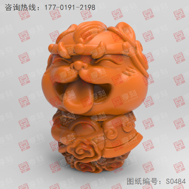 Q版小狗哼哈二將模型3d圖_五軸玉石雕刻機(jī)