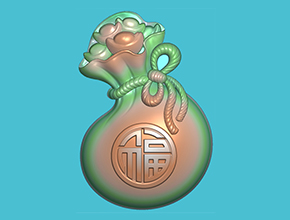 元寶福袋玉石電腦精雕圖JDP玉雕_享刻玉石雕刻機