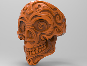 骷顱戒指3d電腦模型圖stl立體_享刻五軸雕刻機(jī)