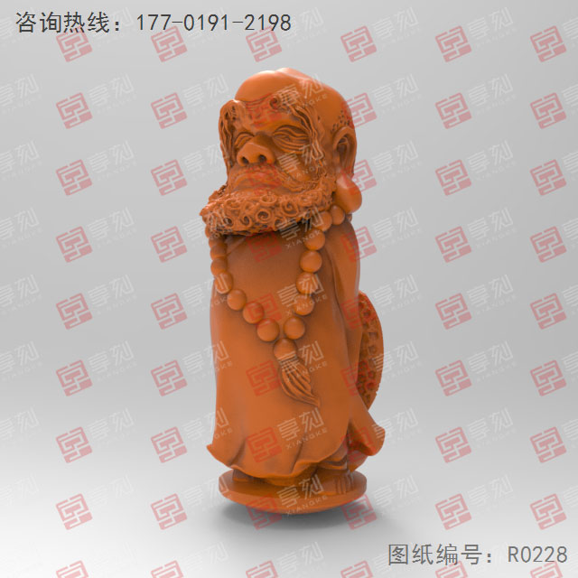 達摩人物3d模型圖STL雕刻精雕_享刻五軸雕刻機