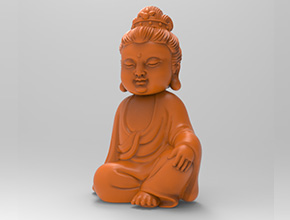 寶寶觀音3d模型STL精雕圖紙_享刻五軸雕刻機(jī)