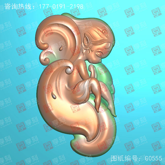 蝴蝶仙子玉器玉石電腦精雕圖_玉石雕刻機廠家