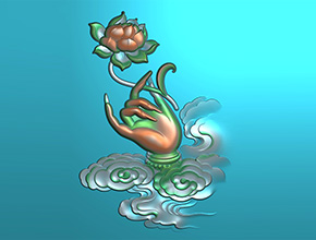 蓮花佛手翡翠玉石玉雕電腦精雕圖_玉石雕刻機廠