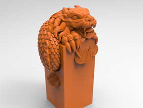 龍印章玉石電腦3d立體模型圖紙_五軸玉石雕刻機