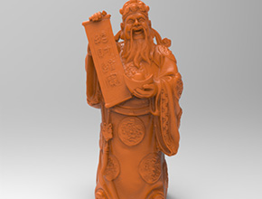 財神招財進寶3d立體模型圖紙_五軸玉石雕刻機廠