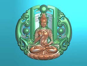鏤空觀音玉佩玉石電腦精雕圖_翡翠雕刻機(jī)廠家