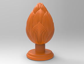 蓮花香座立體電腦模型3D圖紙STL_五軸玉石雕刻機(jī)