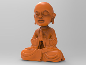 小和尚立體茶寵3d電腦模型圖STL_五軸玉石雕刻機(jī)