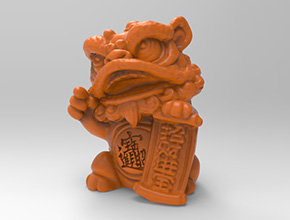 舞獅擺件3d模型stl電腦精雕圖_享刻五軸雕刻機(jī)