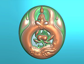 翡翠蓮花觀音吊墜玉雕電腦圖紙_享刻玉石雕刻機(jī)