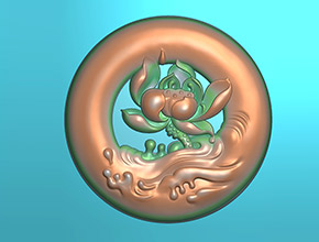 翡翠蓮花吊墜玉雕電腦圖紙_享刻玉石雕刻機(jī)