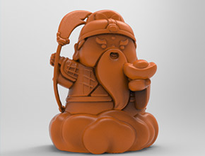 關(guān)公武財(cái)神茶寵立體3d模型圖stl_享刻五軸雕刻機(jī)