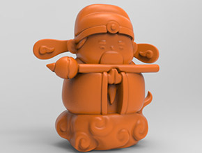 文昌文財(cái)神神茶寵立體3d模型圖stl_享刻五軸雕刻
