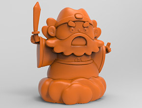 鐘馗砍小人茶寵立體3d模型圖stl_享刻五軸雕刻機(jī)