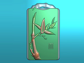 和田玉無事牌竹子電腦圖紙_享刻玉石雕刻機