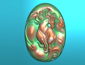 駿馬吊墜玉石雕刻電腦圖紙_享刻玉石雕刻機