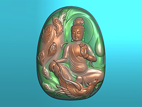 孔雀觀(guān)音玉石雕刻電腦圖紙_享刻玉石雕刻機(jī)