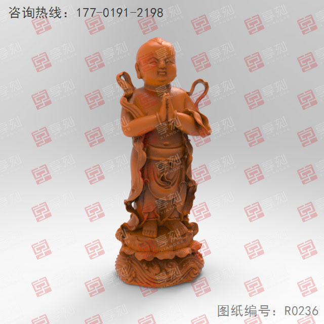 金童立體擺件工藝品3d模型圖stl_享刻五軸雕刻機